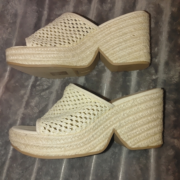 Dolce Vita Cream Woven Mules, Size 7 No Box NWT - Picture 3 of 6
